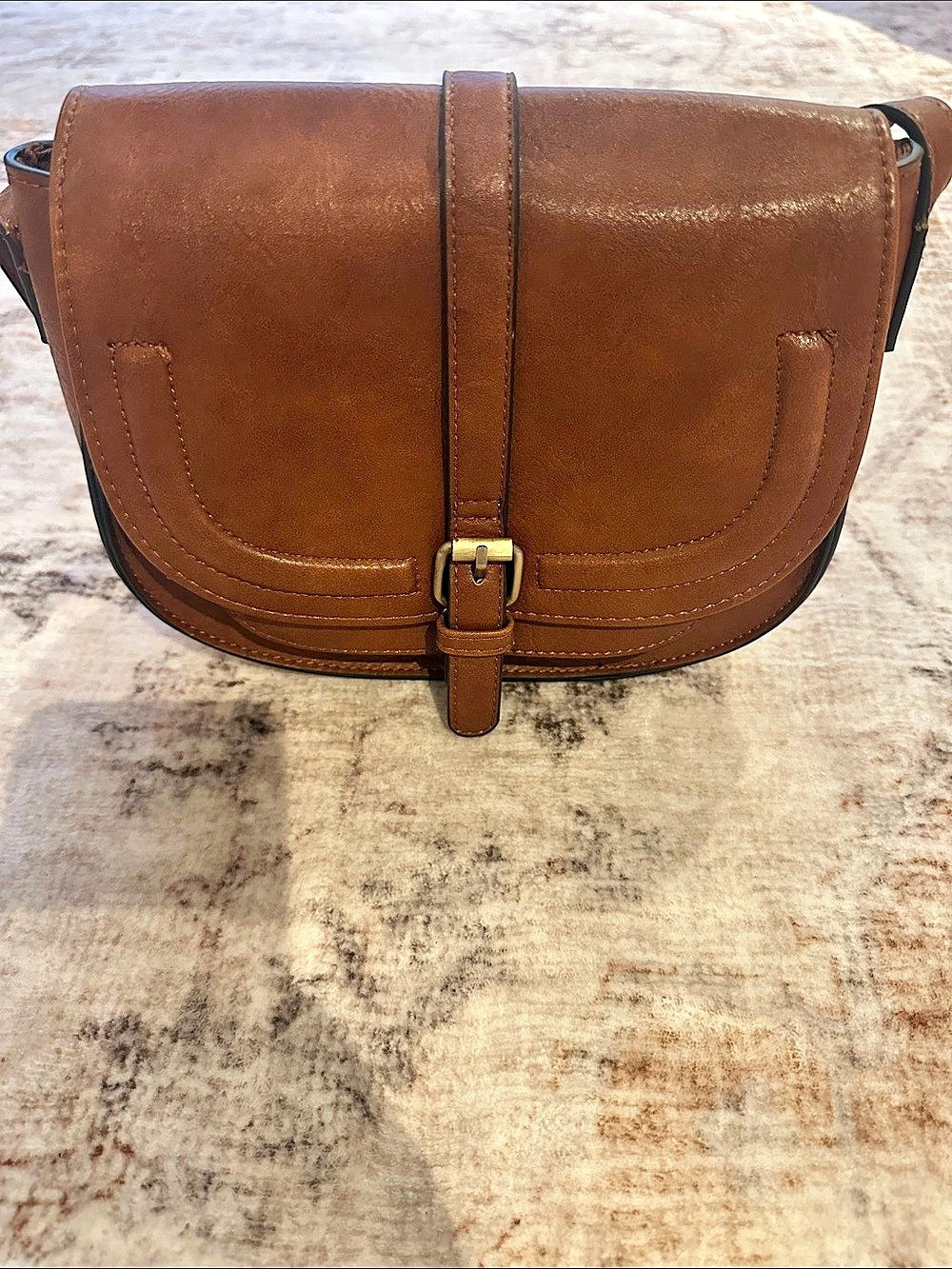 Leather Crossbody Bag in Brown